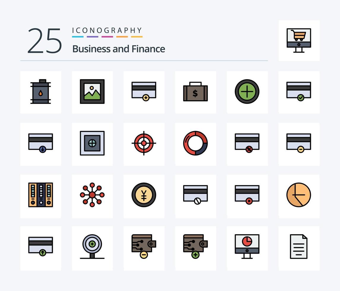 Finance 25 Line Filled icon pack including finance. money. finance. finance. bag vector