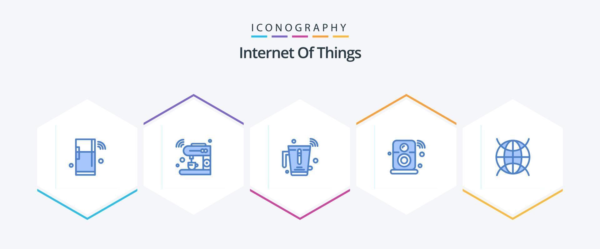 Internet Of Things 25 Blue icon pack including internet of things. speaker. machine. internet. mixer vector