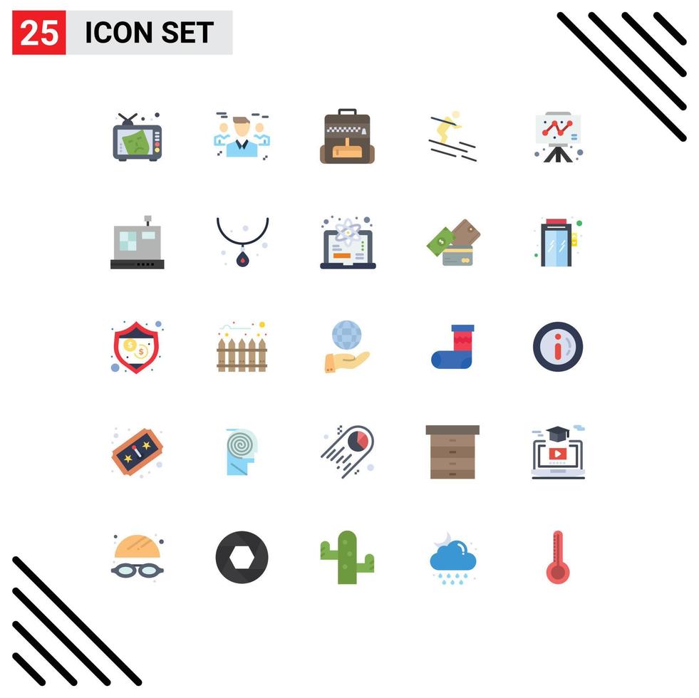 25 Creative Icons Modern Signs and Symbols of board skiing people ski school Editable Vector Design Elements