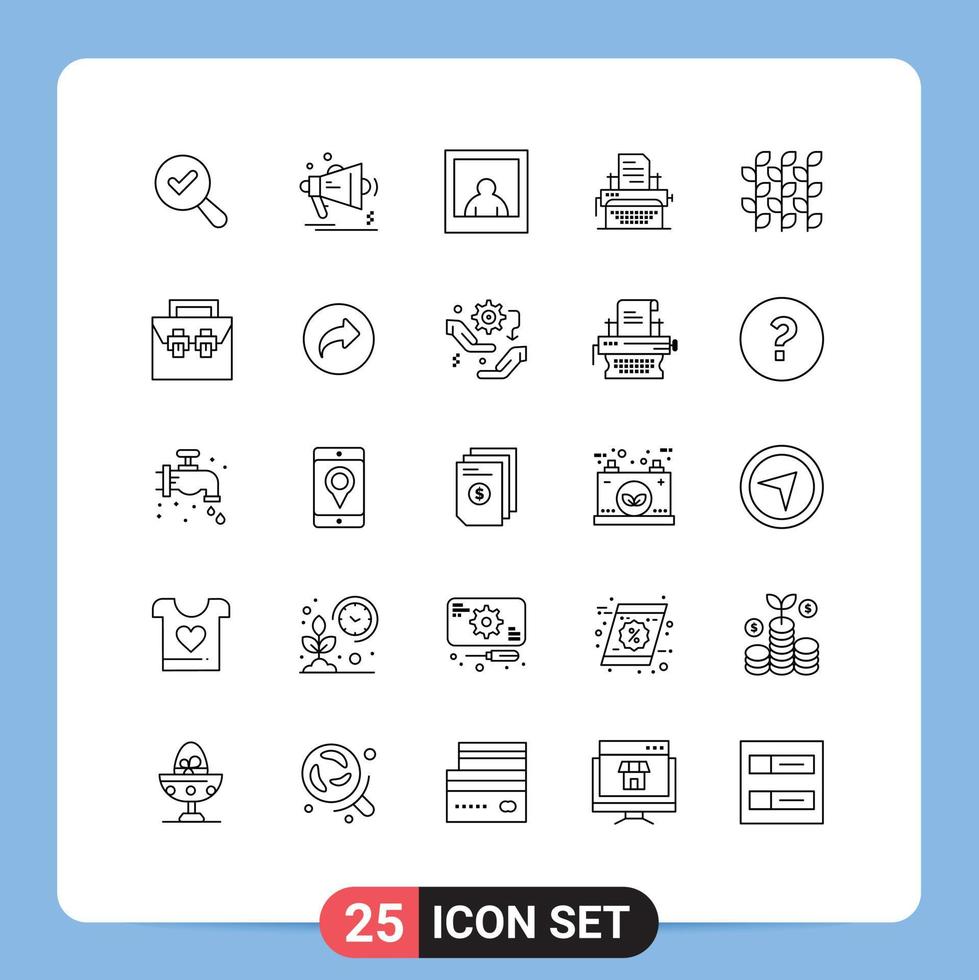 25 User Interface Line Pack of modern Signs and Symbols of harvest gluten photo autumn document Editable Vector Design Elements