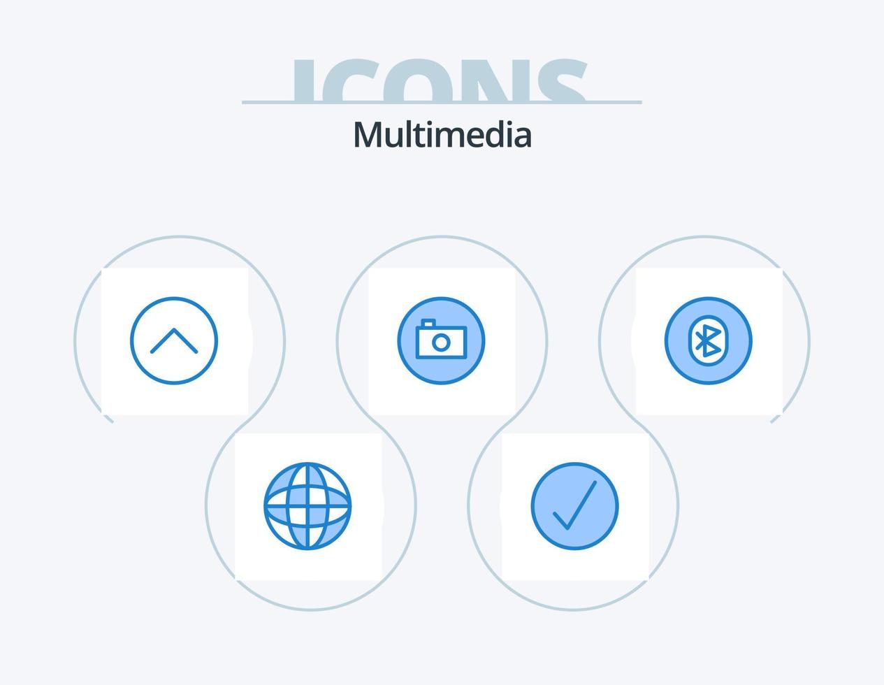 Multimedia Blue Icon Pack 5 Icon Design. communication. multimedia. up. media player. camera vector