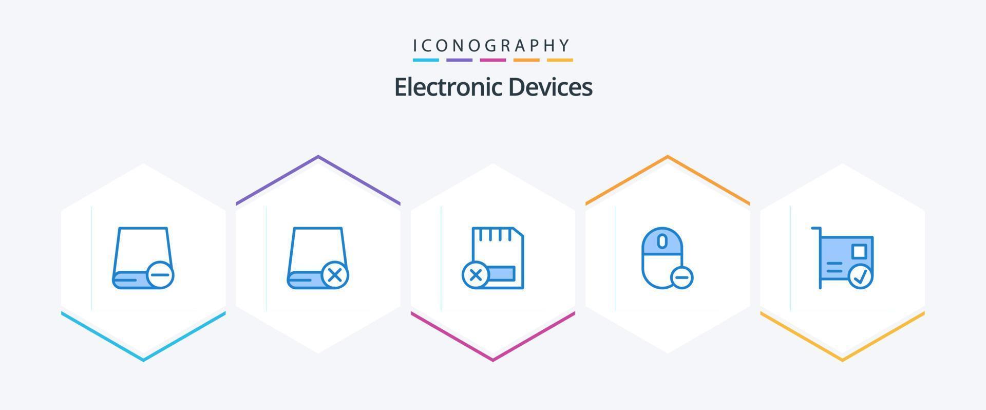 Devices 25 Blue icon pack including connected. card. hardware. remove. hardware vector