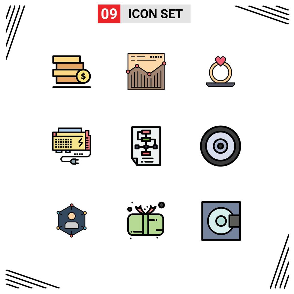 9 Creative Icons Modern Signs and Symbols of corporate source ring power battery Editable Vector Design Elements