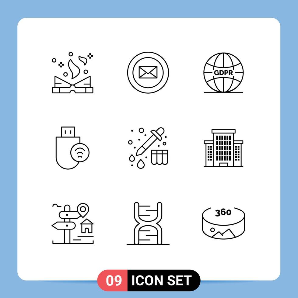 9 Outline concept for Websites Mobile and Apps device stick global signal devices Editable Vector Design Elements