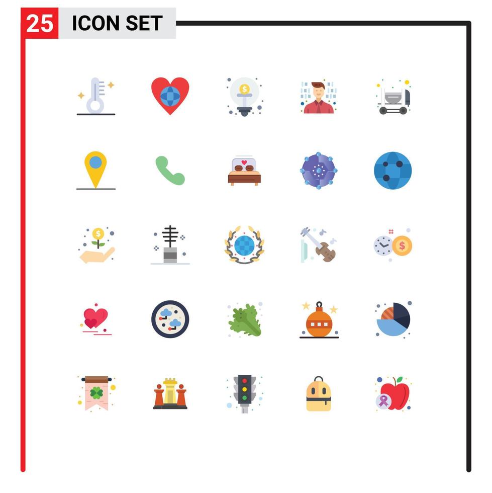 Set of 25 Modern UI Icons Symbols Signs for concrete programmer like development funding Editable Vector Design Elements