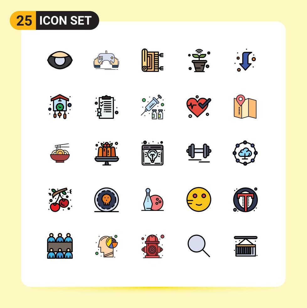 25 User Interface Filled line Flat Color Pack of modern Signs and Symbols of things iot app internet pray Editable Vector Design Elements