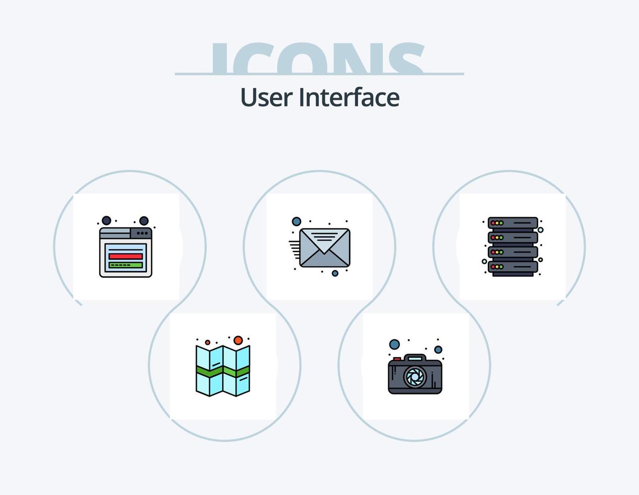 User Interface Line Filled Icon Pack 5 Icon Design. . support. voice. help. file vector