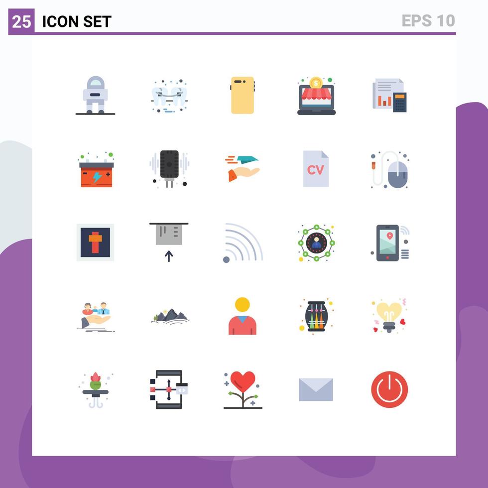 25 Creative Icons Modern Signs and Symbols of audit investment wire online shop back Editable Vector Design Elements