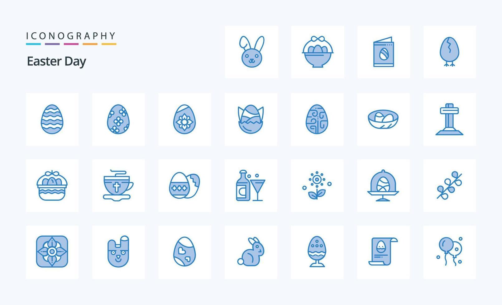 25 Easter Blue icon pack vector