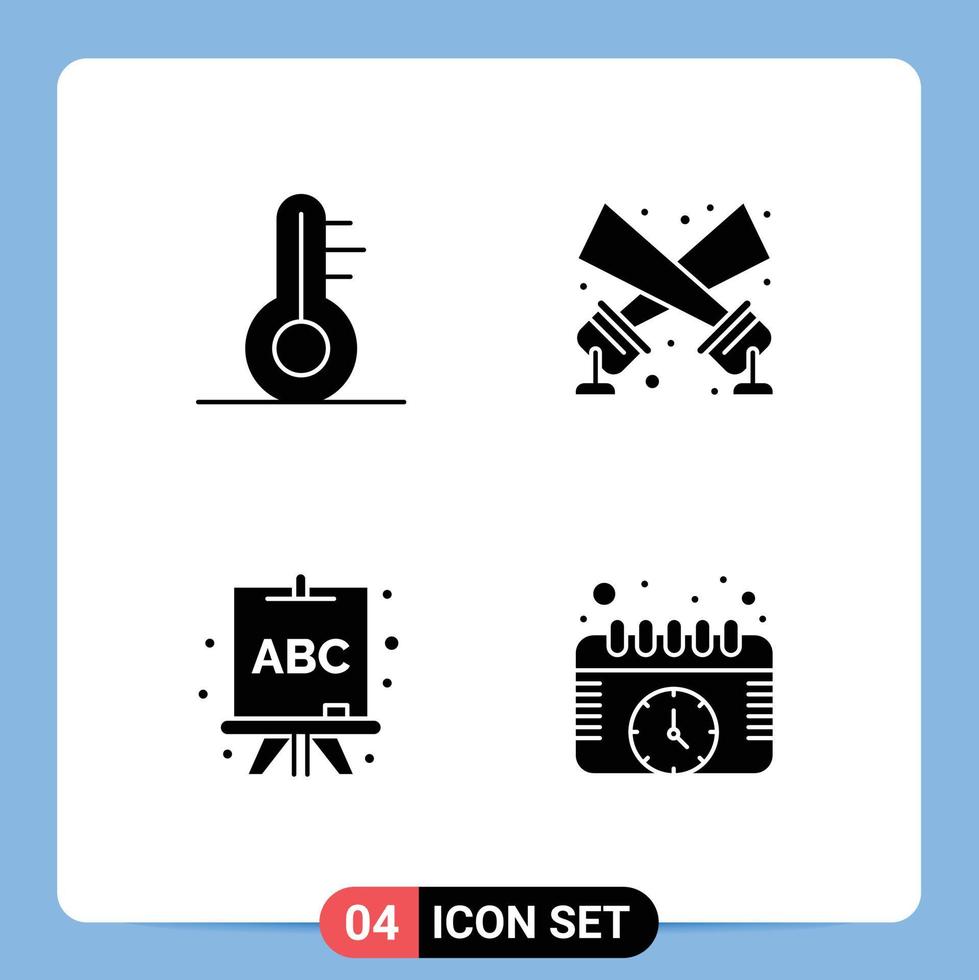 Universal Icon Symbols Group of Modern Solid Glyphs of temperature learning flashlight disco light events Editable Vector Design Elements