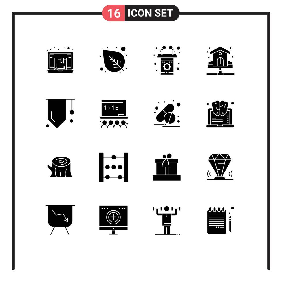 Pictogram Set of 16 Simple Solid Glyphs of water plumber plant pipe speech Editable Vector Design Elements
