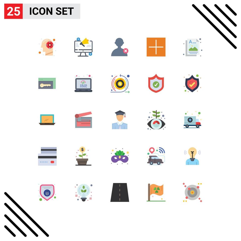 Group of 25 Modern Flat Colors Set for designer open megaphone new user Editable Vector Design Elements