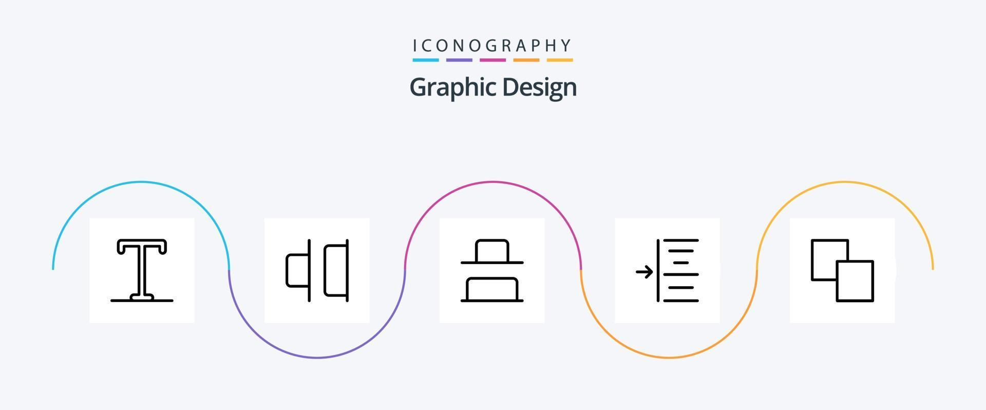 paquete de iconos de la línea de diseño 5 que incluye . vertical. s. clon vector