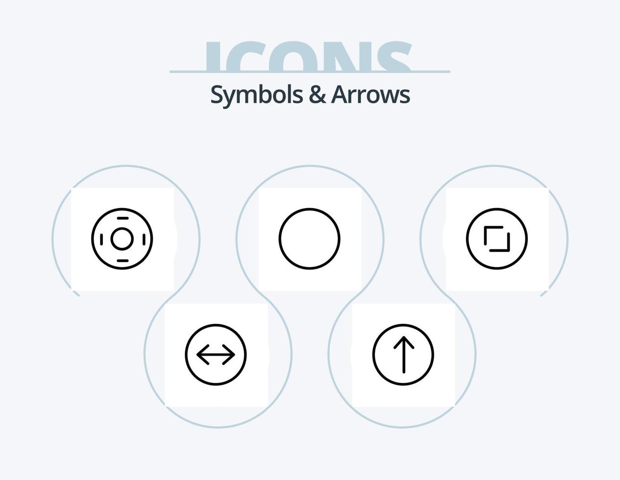 símbolos y flechas línea icon pack 5 diseño de iconos. . en todo el mundo. Señal de tráfico. Envío. pegatina vector