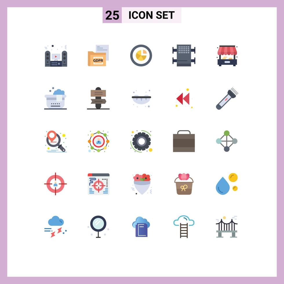 Stock Vector Icon Pack of 25 Line Signs and Symbols for room rack folder report diagram Editable Vector Design Elements