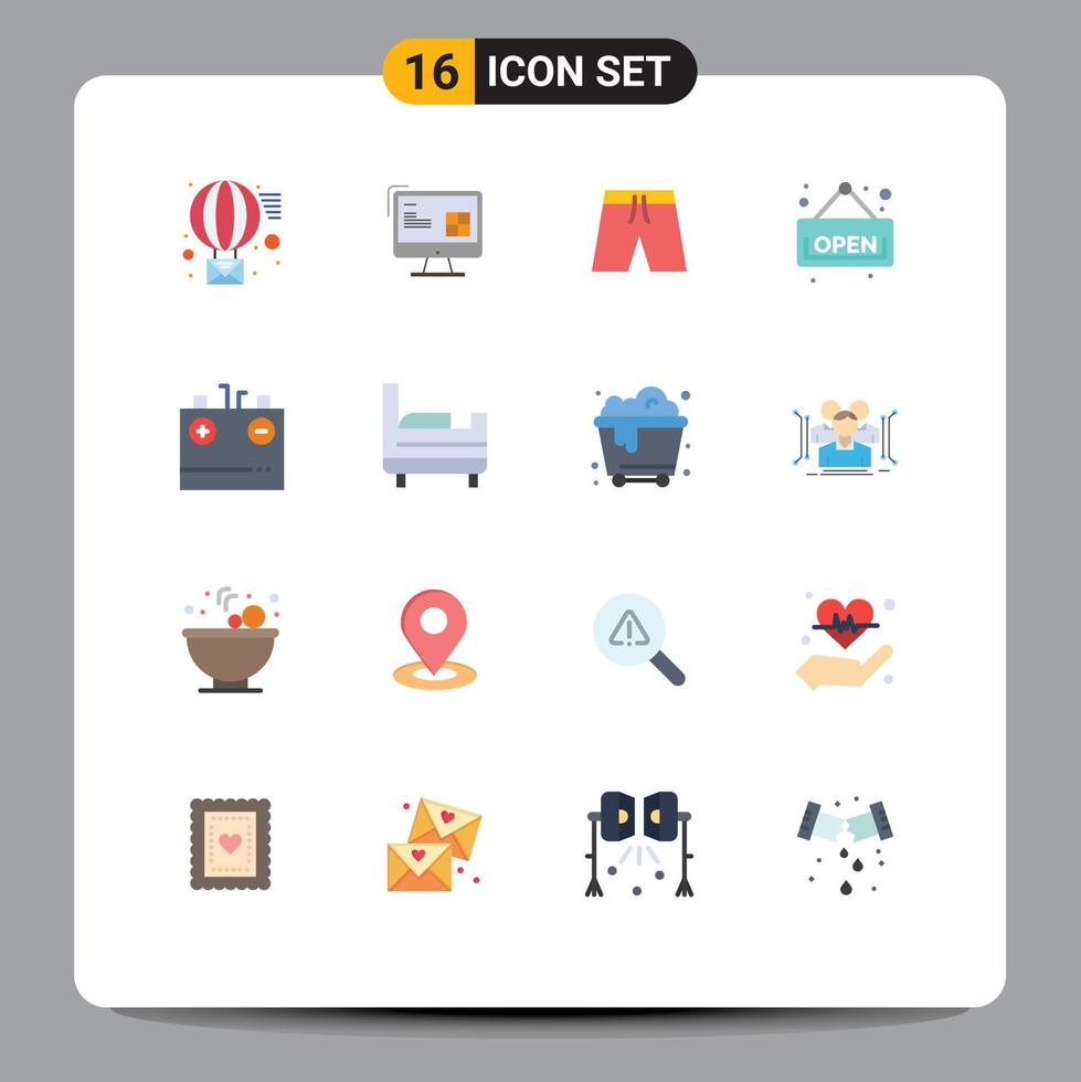 paquete de iconos de vector de stock de 16 signos y símbolos de línea para pantalones cortos de tablero de diseño de tienda de carga paquete editable de elementos de diseño de vector creativo