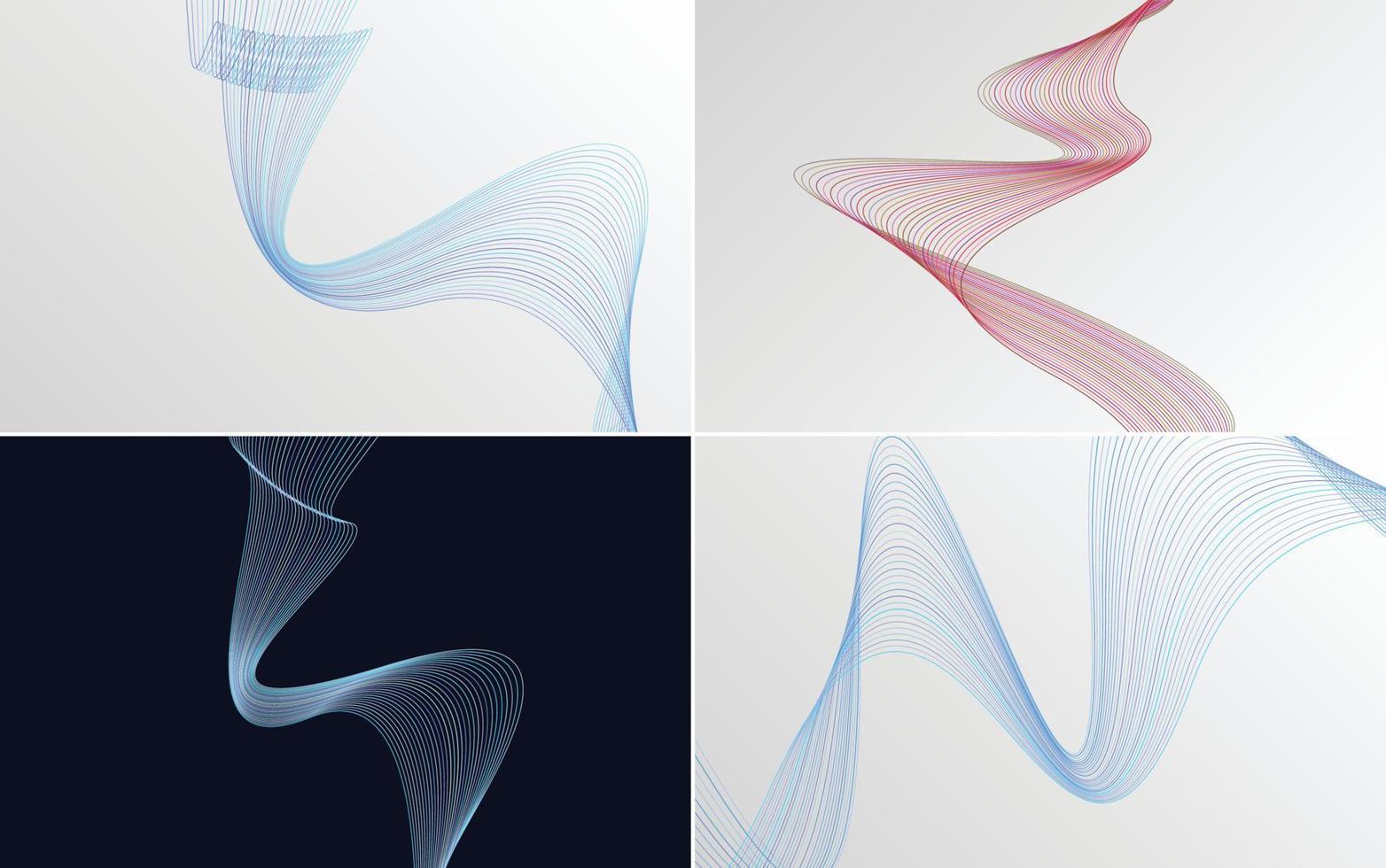 Add visual interest to your project with this pack of 4 vector line backgrounds