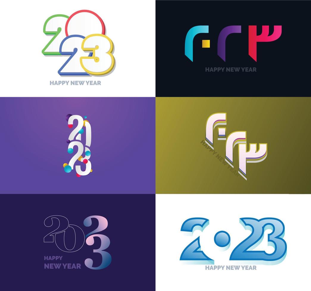 Big Set of 2023 Happy New Year logo text design 2023 number design template vector