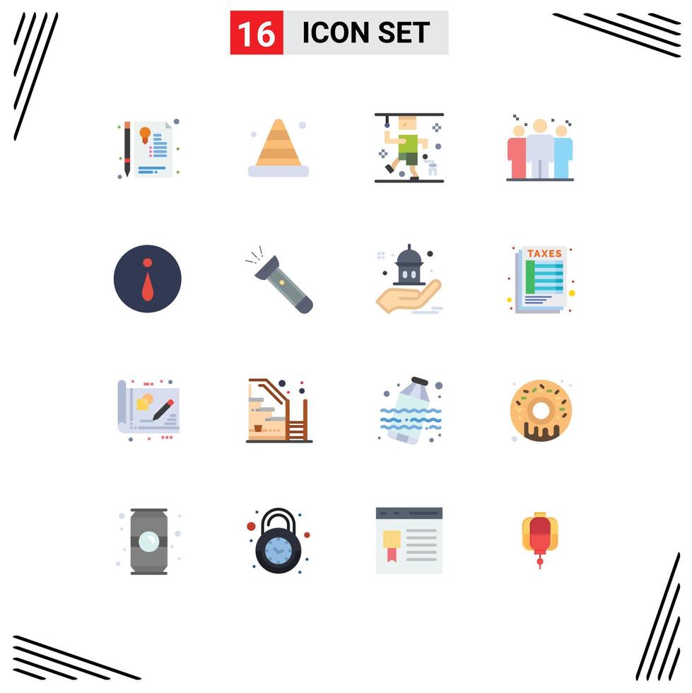 16 Thematic Vector Flat Colors and Editable Symbols of circle competitive tool coach medical Editable Pack of Creative Vector Design Elements