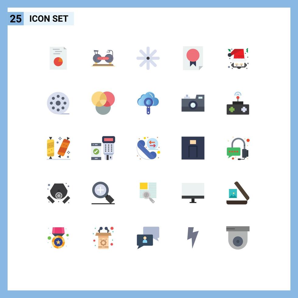 25 User Interface Flat Color Pack of modern Signs and Symbols of claus report flower paper data Editable Vector Design Elements