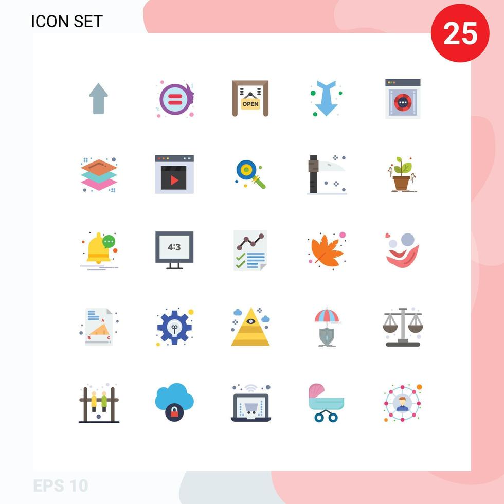 25 iconos creativos, signos y símbolos modernos de comercio electrónico de cifrado seguro, elementos de diseño vectorial editables directamente hacia abajo vector