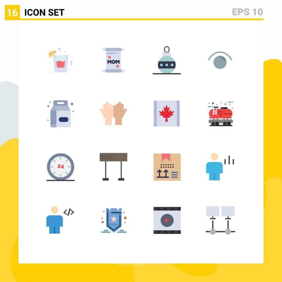 Set of 16 Modern UI Icons Symbols Signs for supermarket bottle globe beverage watch Editable Pack of Creative Vector Design Elements