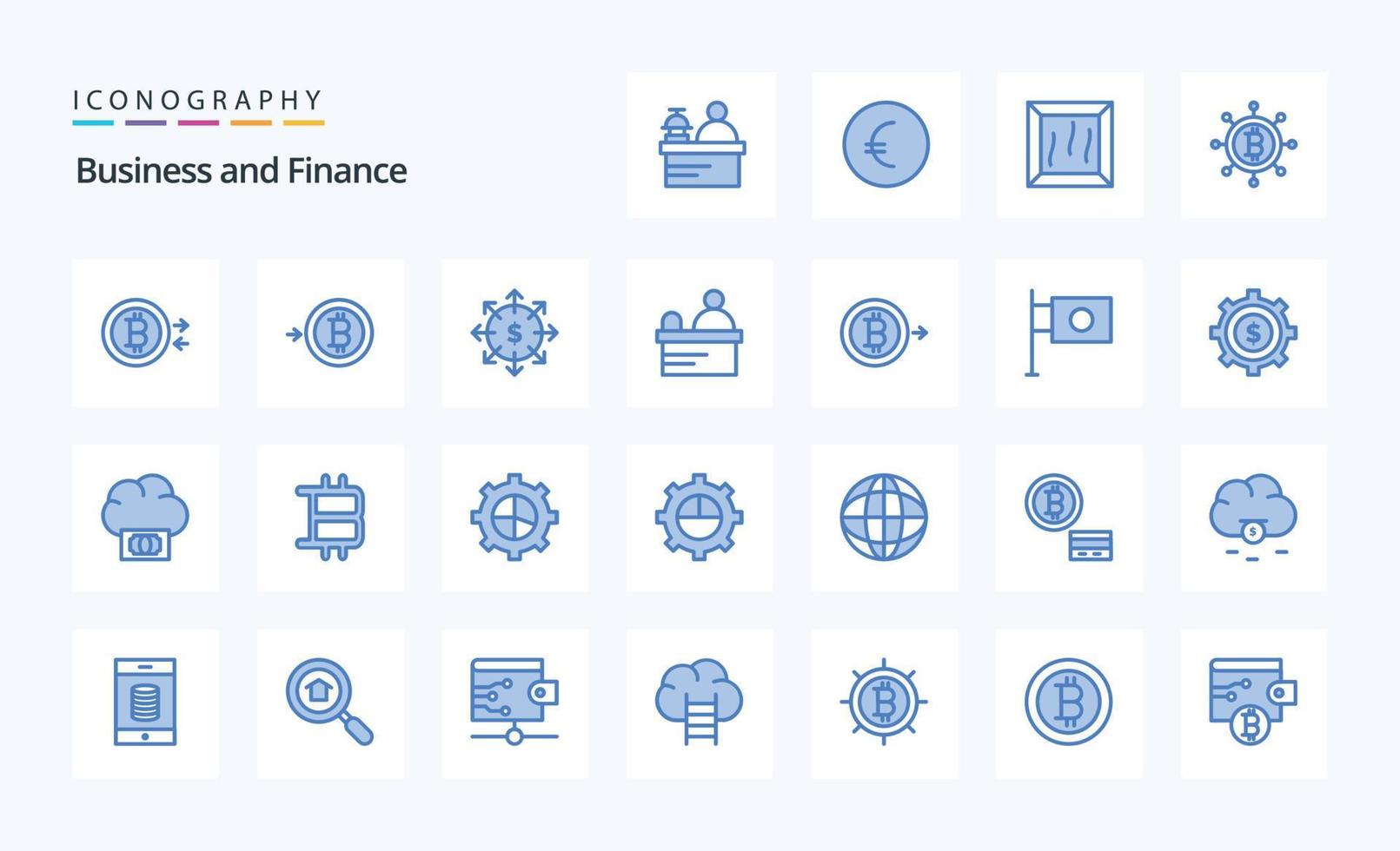 25 Finance Blue icon pack vector