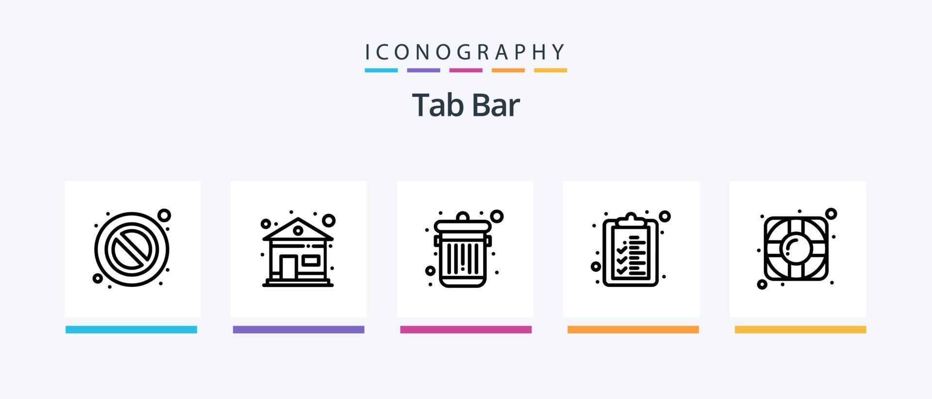 paquete de iconos de línea de barra de pestañas 5 que incluye . subir. casa. hasta. relativo a la navegación. diseño de iconos creativos vector