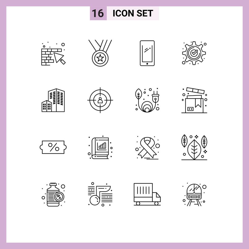 16 Thematic Vector Outlines and Editable Symbols of mark check phone approved iphone Editable Vector Design Elements