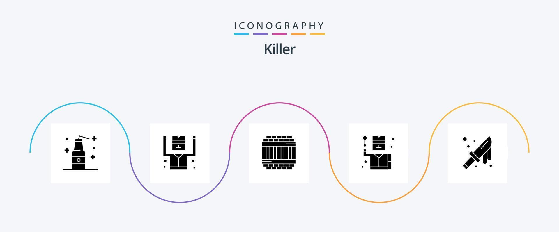 paquete de iconos de glifo asesino 5 que incluye corte. espiar. arquitectura. profesión. delito vector