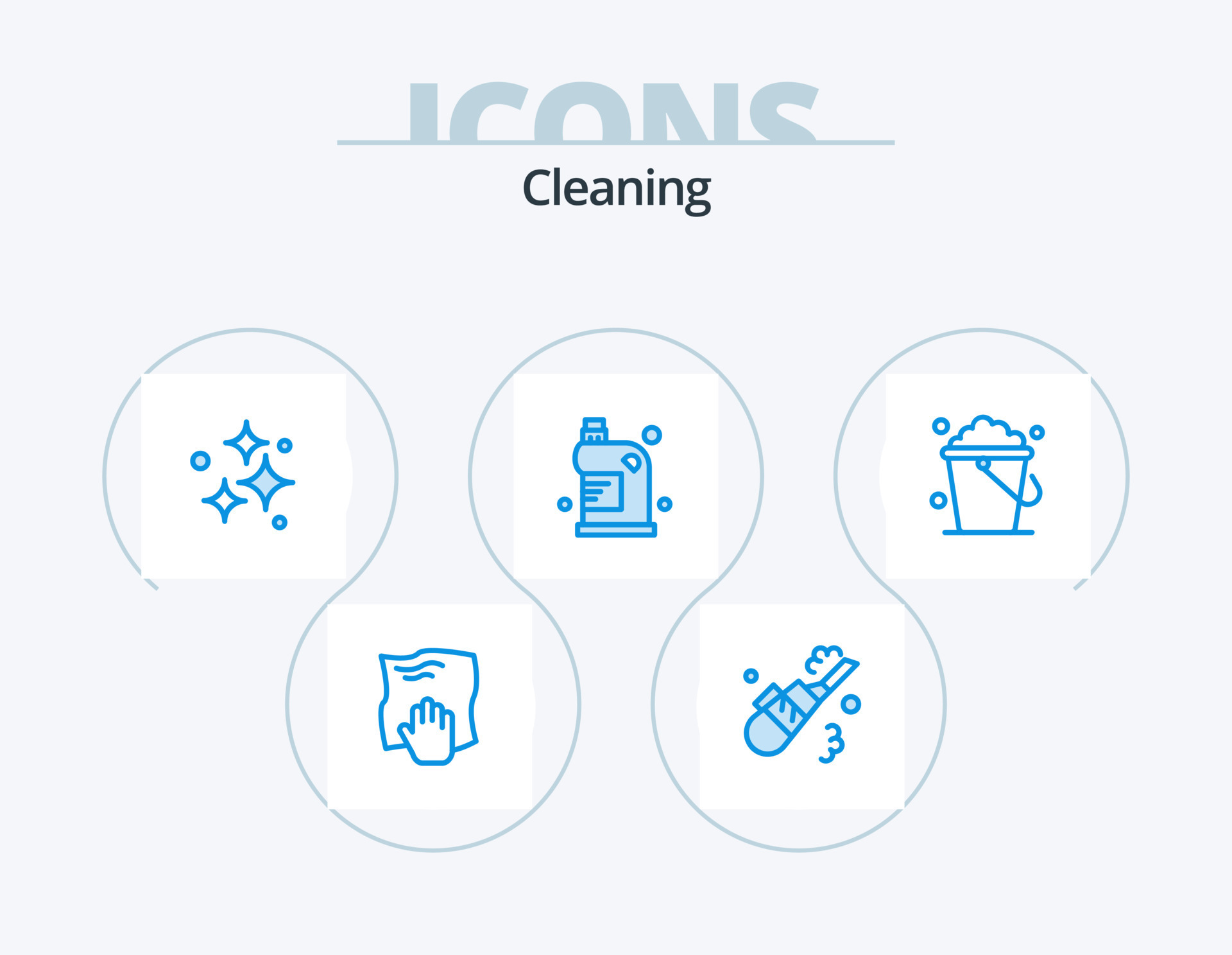 Cleaning Blue Icon Pack 5 Icon Design. fluid. cleaning. pipe. clean
