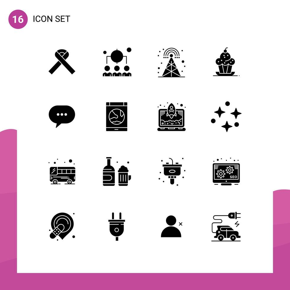 16 Creative Icons Modern Signs and Symbols of comment thanksgiving cellular sweet dessert Editable Vector Design Elements