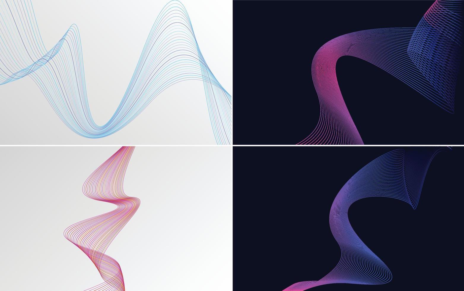 Add a professional touch with this set of 4 vector line backgrounds
