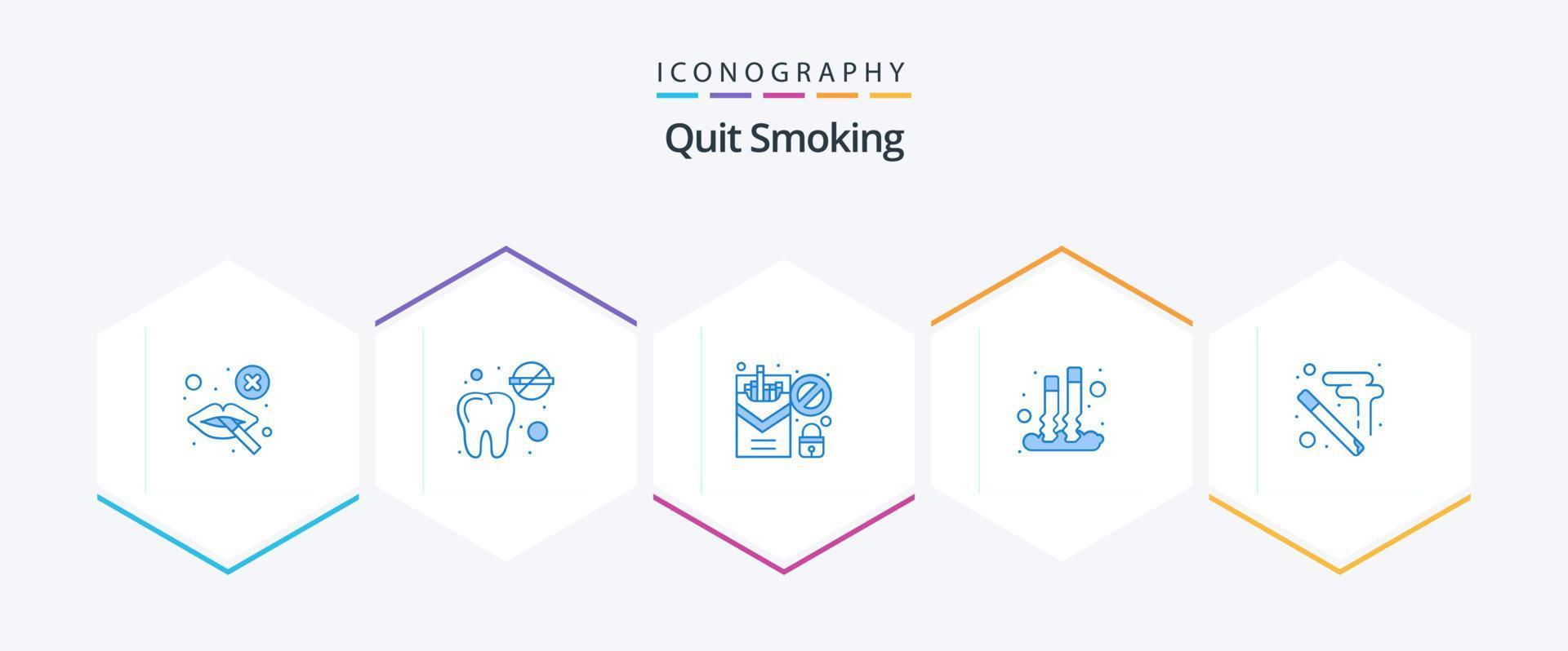 Quit Smoking 25 Blue icon pack including smoking. healthcare. not allow. smoking. out vector