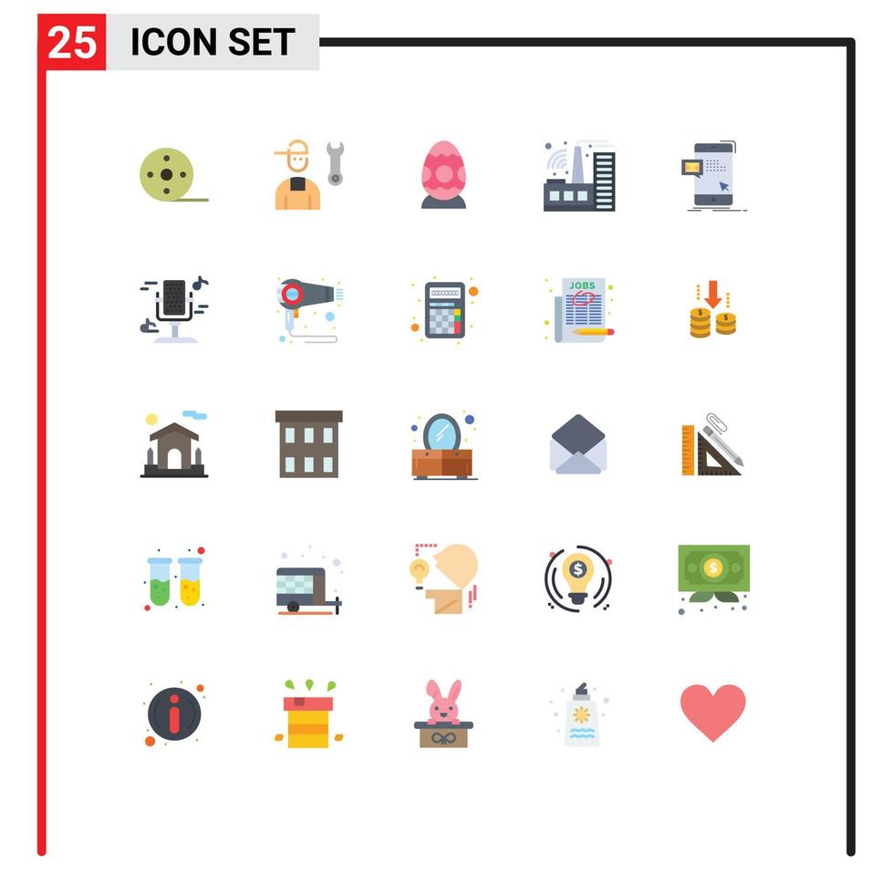 Stock Vector Icon Pack of 25 Line Signs and Symbols for dialog industry service factory egg Editable Vector Design Elements