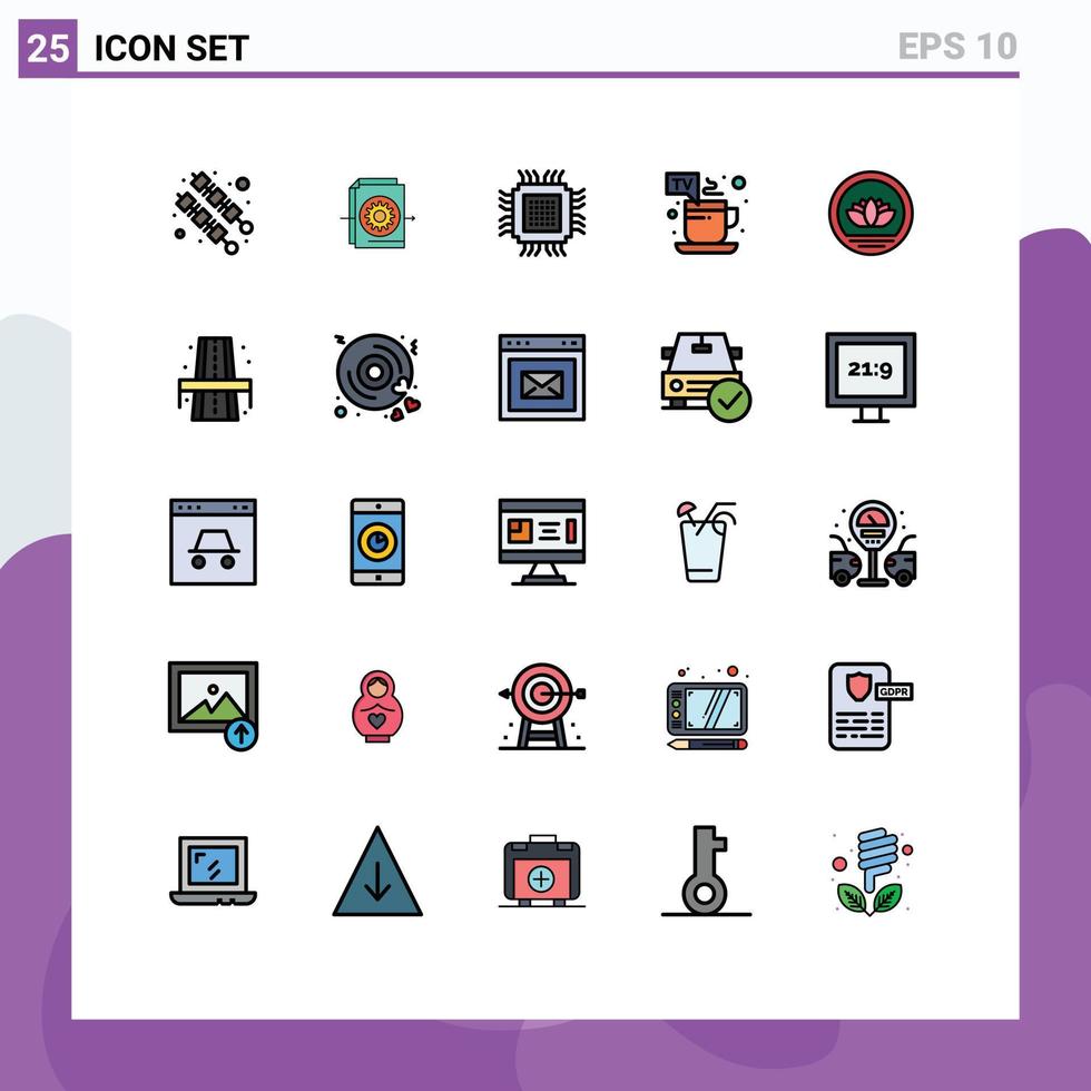 Set of 25 Modern UI Icons Symbols Signs for bangladeshi tv break cloud tea cup Editable Vector Design Elements