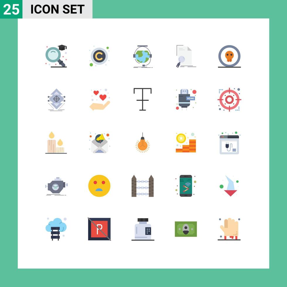 Group of 25 Flat Colors Signs and Symbols for page file consultation document support Editable Vector Design Elements