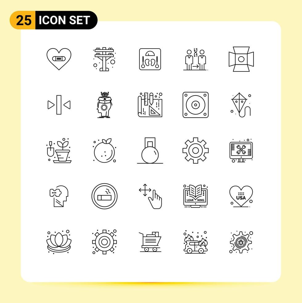 grupo de 25 líneas de signos y símbolos para elementos de diseño de vectores editables de adn de pacientes hospitalarios ligeros