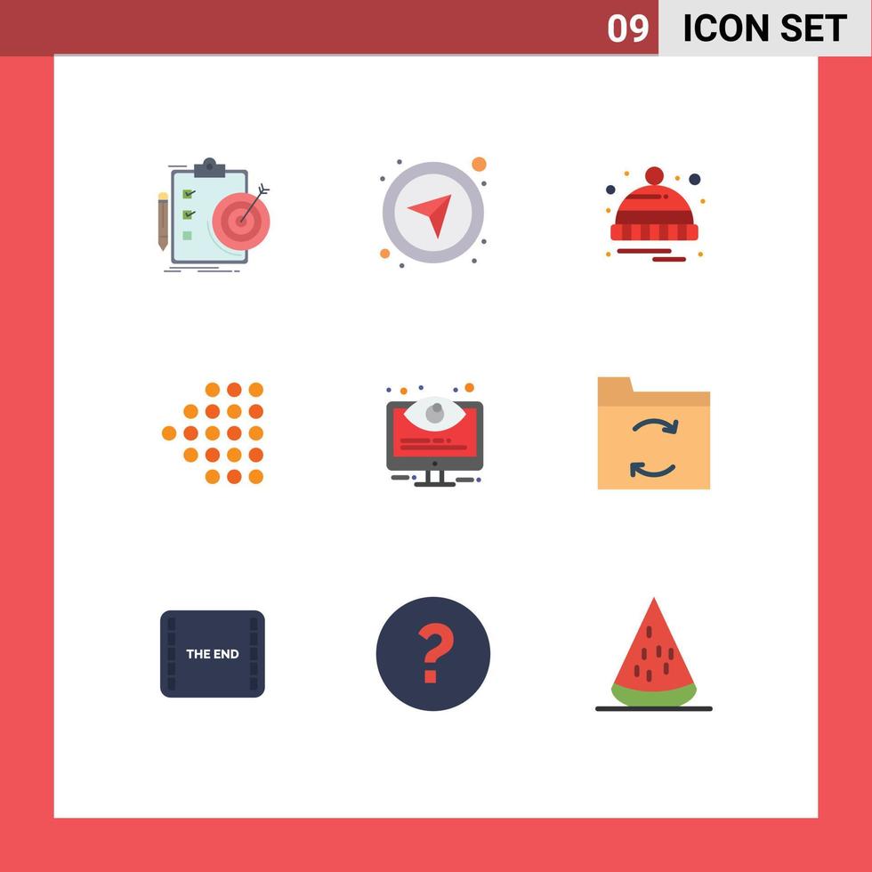 Group of 9 Modern Flat Colors Set for control dotted navigational left sale Editable Vector Design Elements