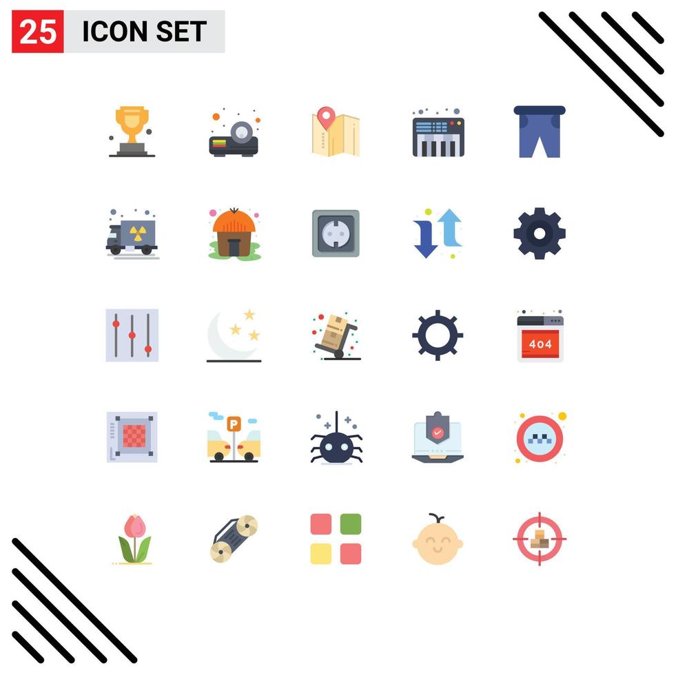 Stock Vector Icon Pack of 25 Line Signs and Symbols for swimming holiday map beach piano Editable Vector Design Elements