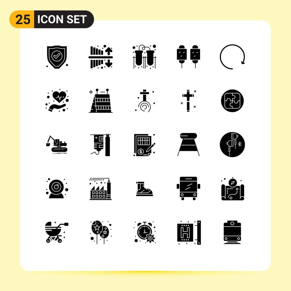 25 Creative Icons Modern Signs and Symbols of clockwise street food laboratory fried dog Editable Vector Design Elements