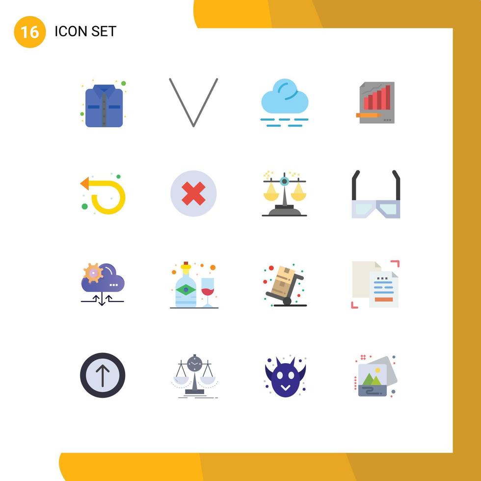 Set of 16 Modern UI Icons Symbols Signs for forward market weather graph business Editable Pack of Creative Vector Design Elements