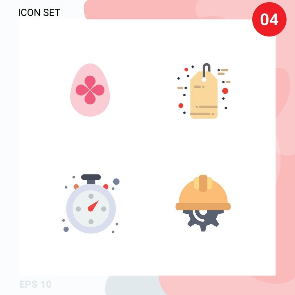 Modern Set of 4 Flat Icons and symbols such as decoration navigation egg sale cap Editable Vector Design Elements