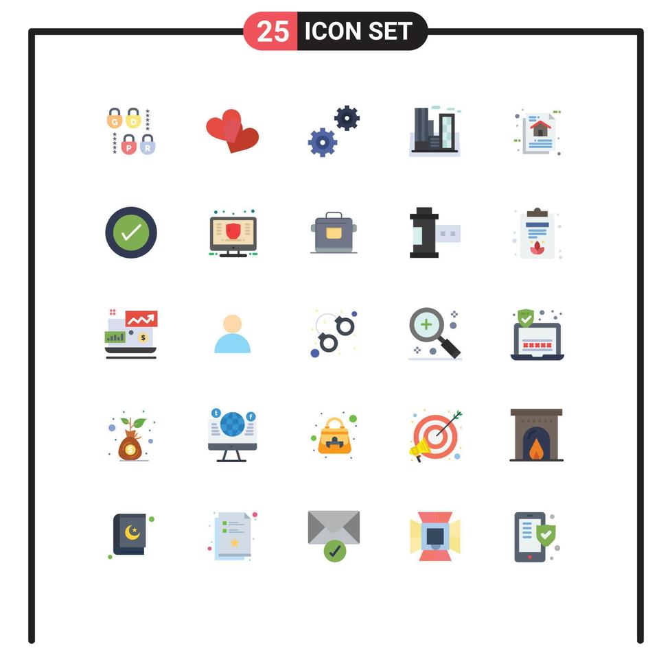 Stock Vector Icon Pack of 25 Line Signs and Symbols for document data options architecture building Editable Vector Design Elements