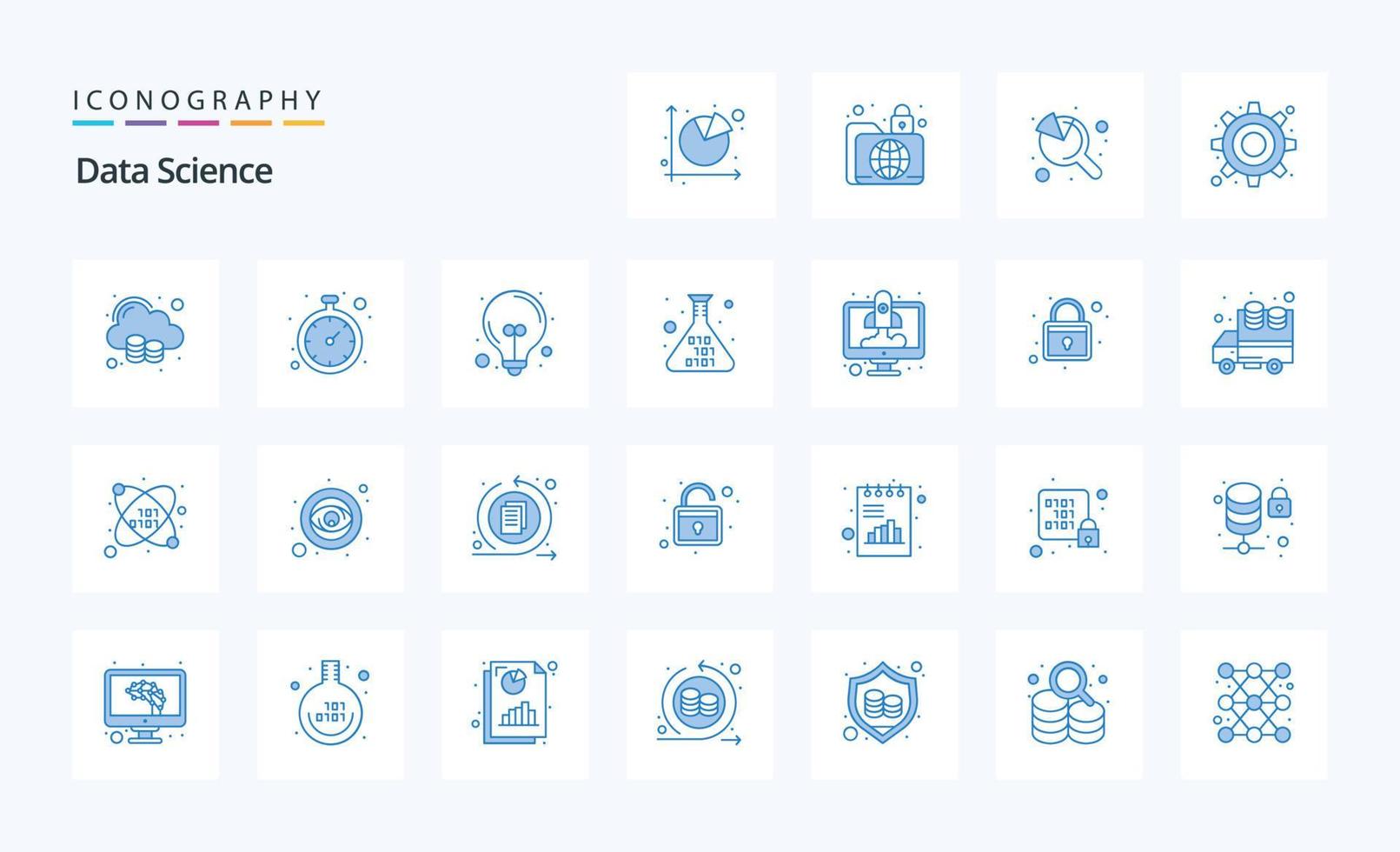 25 Data Science Blue icon pack 18261789 Vector Art at Vecteezy