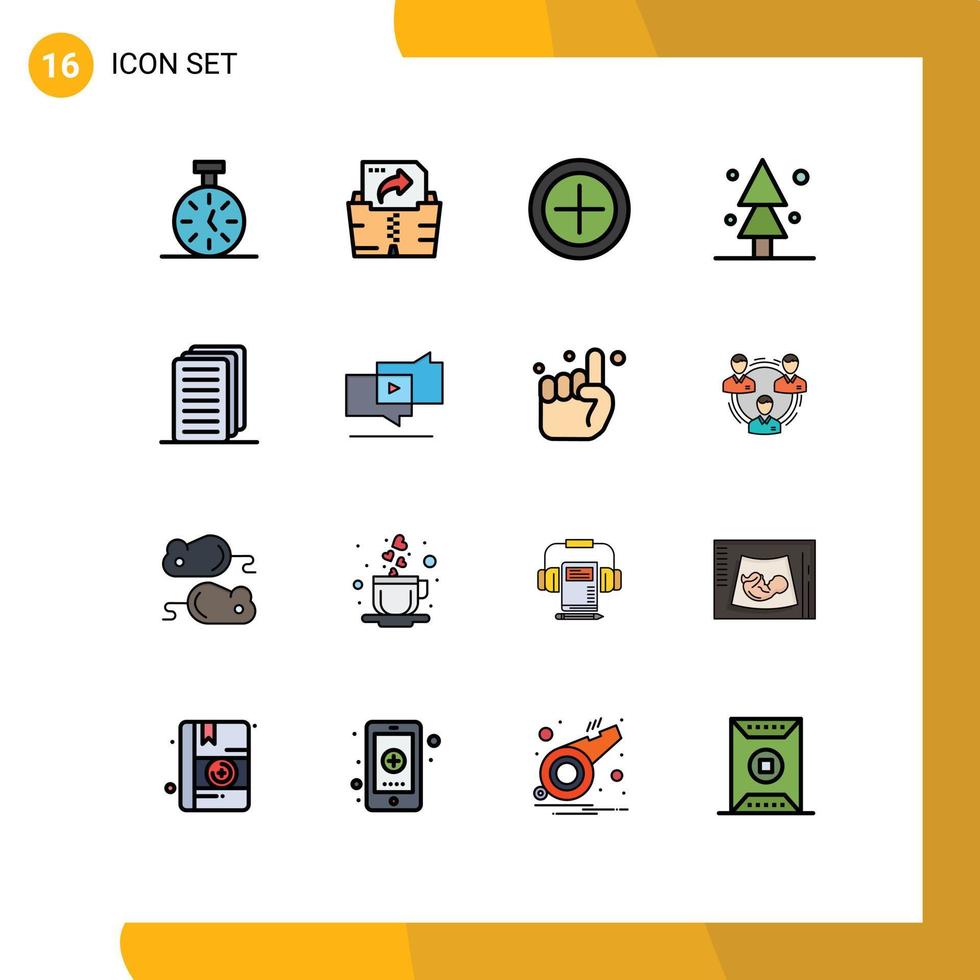 16 iconos creativos signos y símbolos modernos de documentos virales dinero negocio abeto elementos de diseño de vectores creativos editables