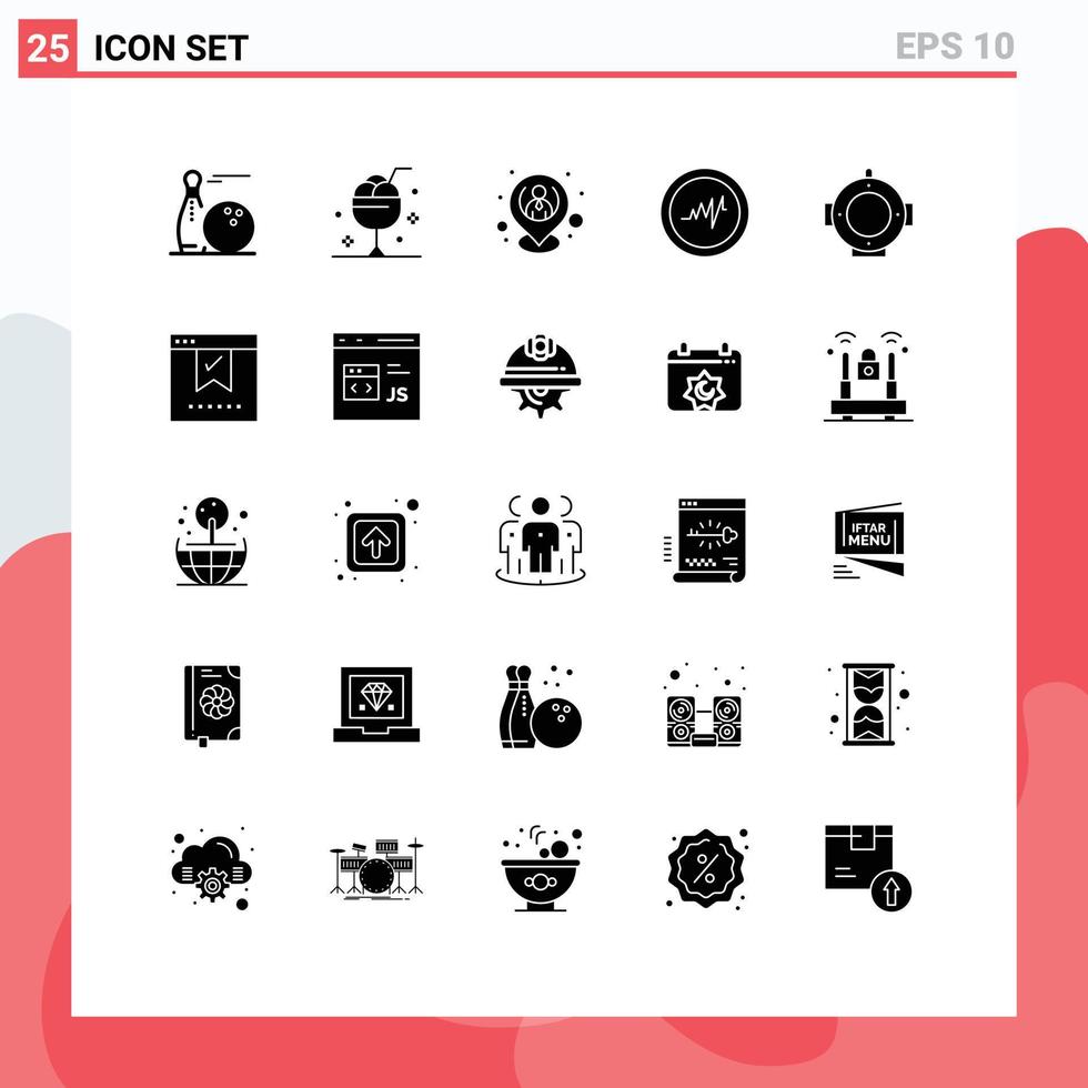 Set of 25 Modern UI Icons Symbols Signs for diving heart ice resources human Editable Vector Design Elements