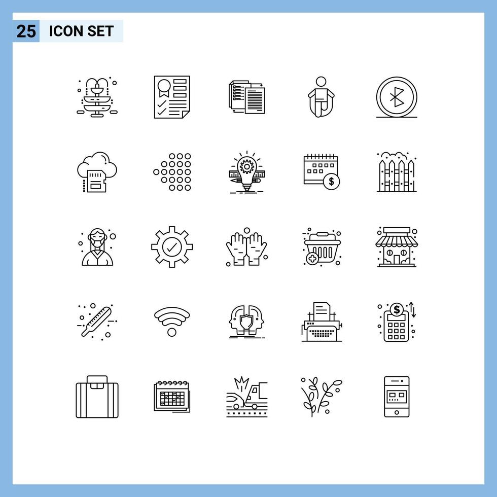 25 User Interface Line Pack of modern Signs and Symbols of skipping jumping file jump shareit Editable Vector Design Elements