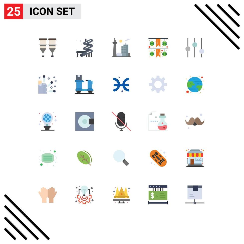 Flat Color Pack of 25 Universal Symbols of options paper building garland toronto Editable Vector Design Elements