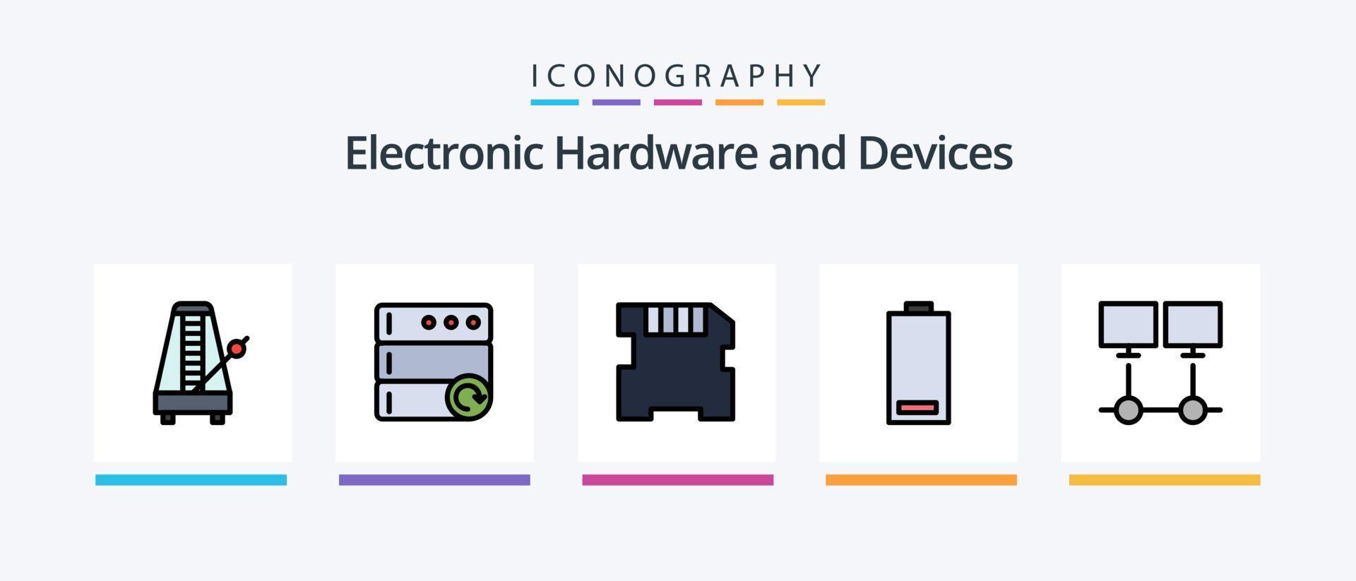 Devices Line Filled 5 Icon Pack Including tilt. phone. network. mobile. sd. Creative Icons Design vector